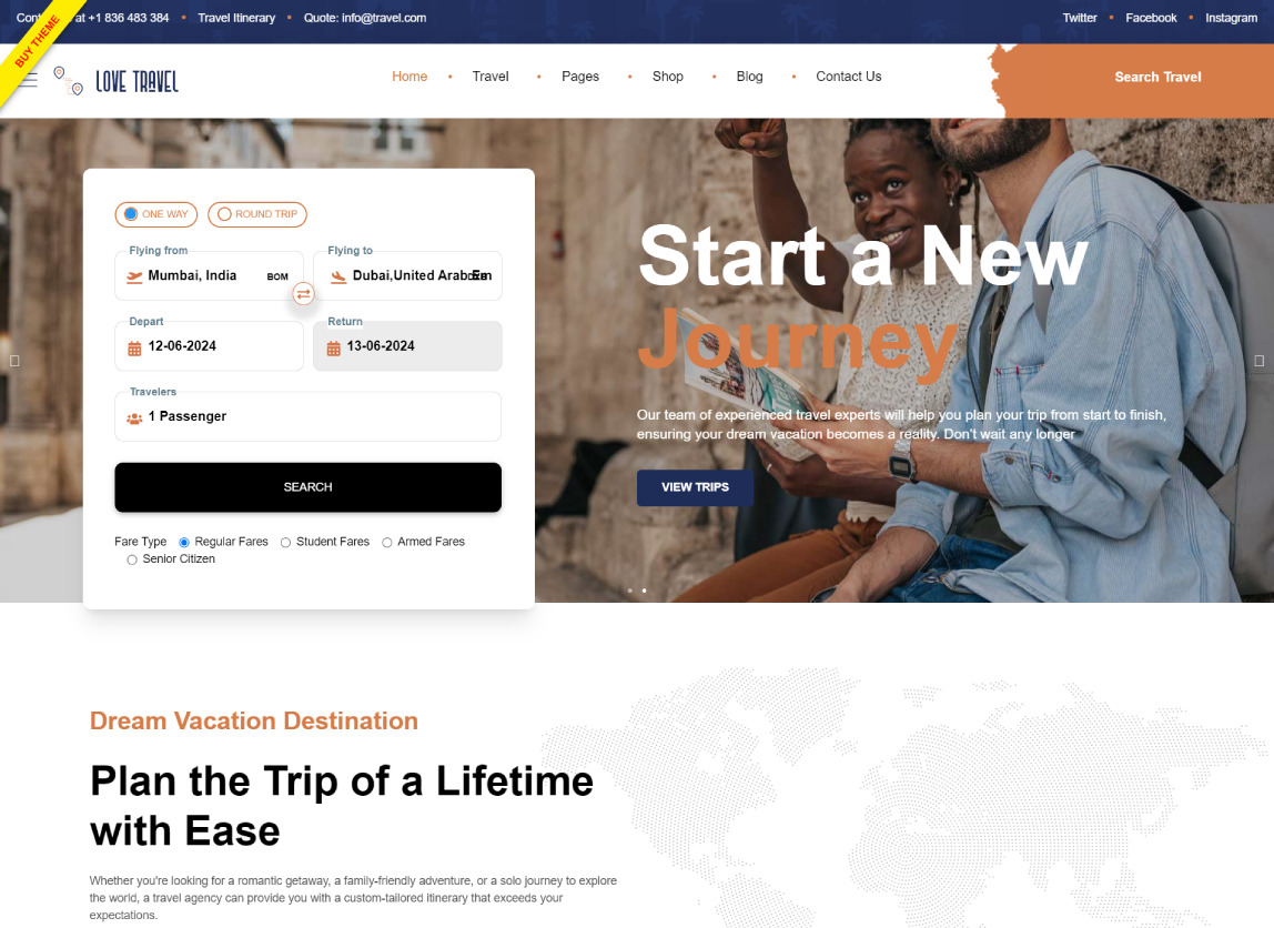 love travel travel wordpress theme