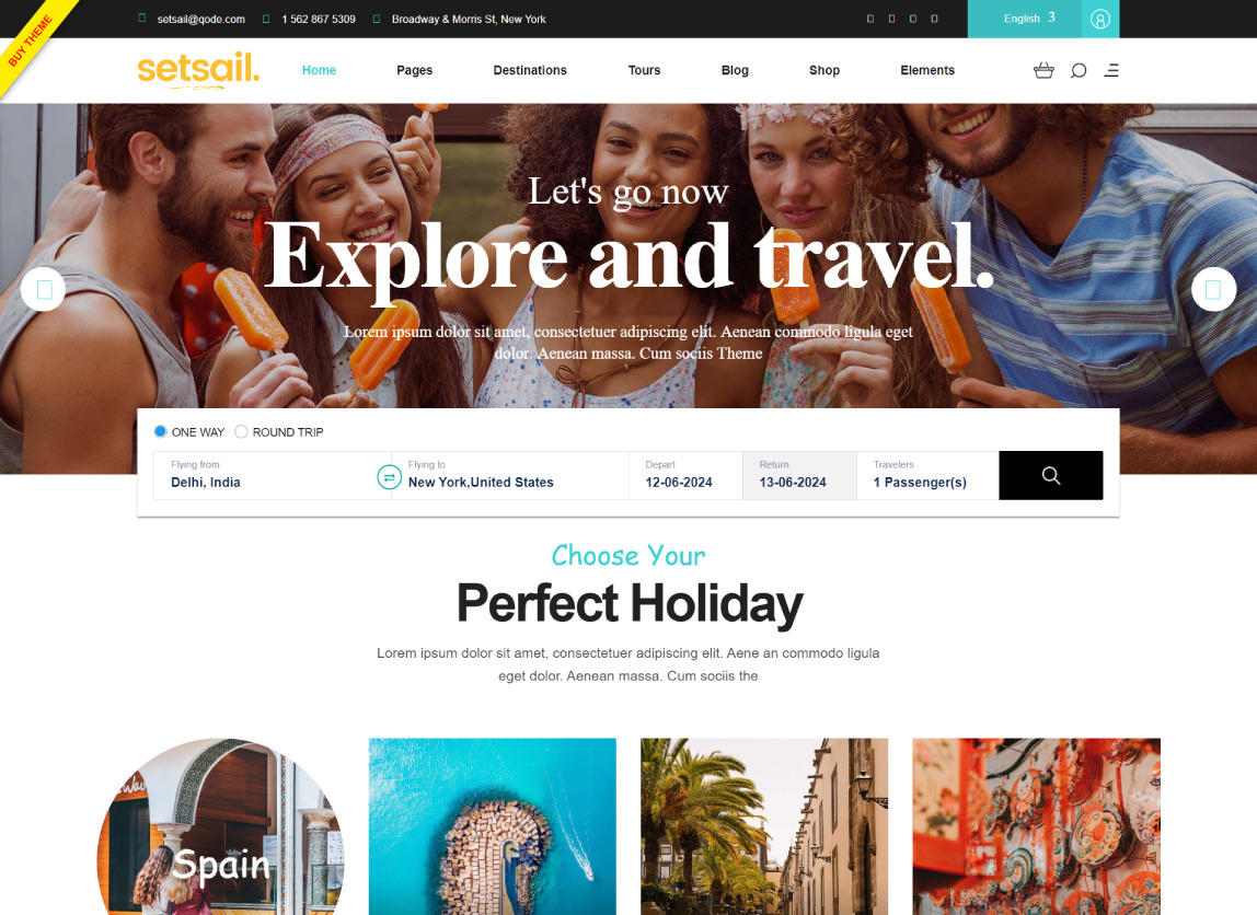 setsail travel wordpress theme