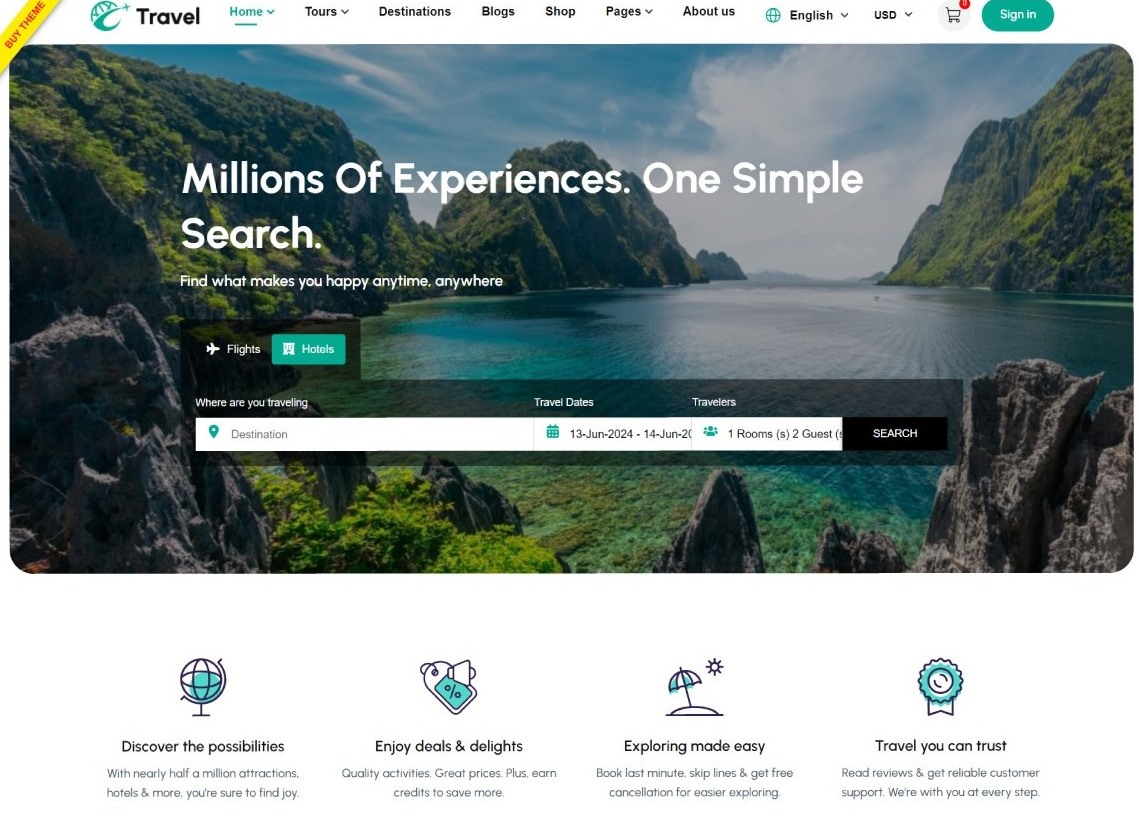 travel travel wordpress theme